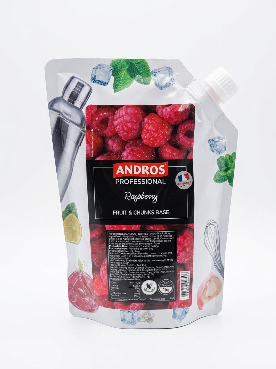 Пюре чанки Andros  малина 1кг