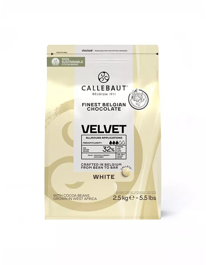 Шоколад Velvet Callebaut белый 32% вес
